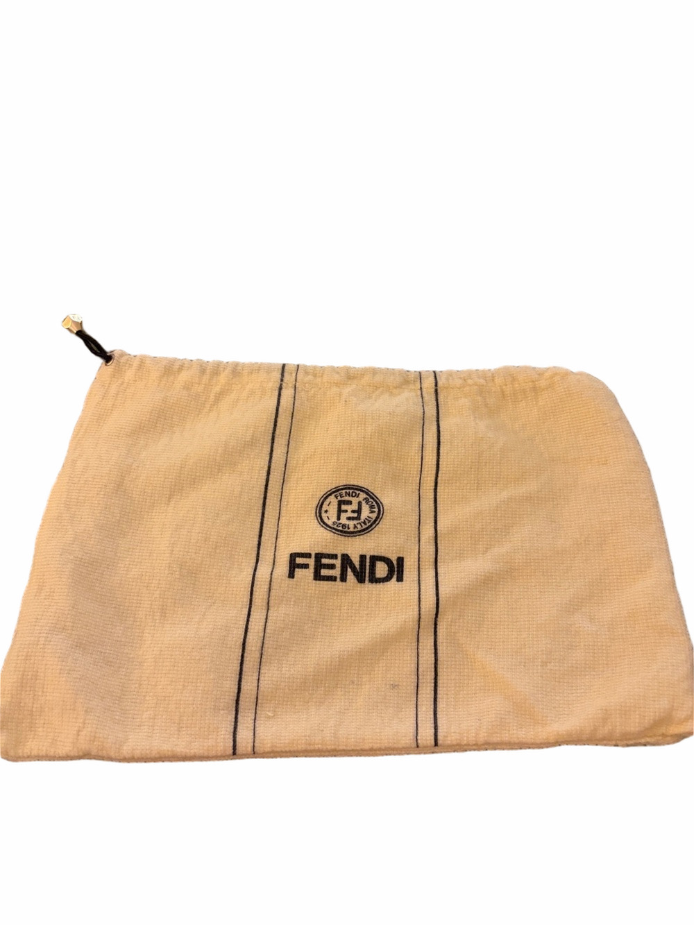 Vintage Fendi Luxury accessory yellow drawstring  11.5 x7.5 dust bag rare size.